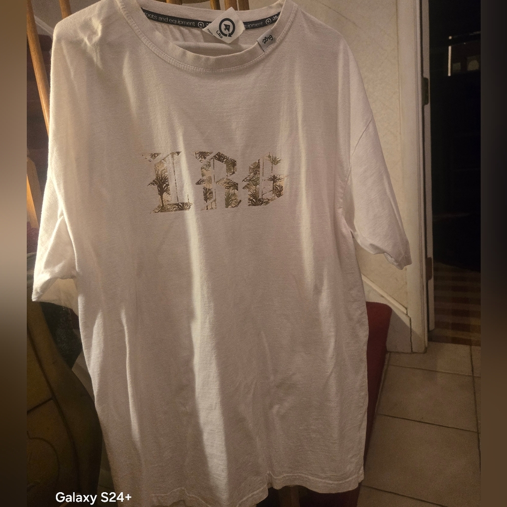 LRG White Tee with Camouflage Logo